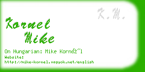 kornel mike business card